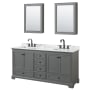 Dark Gray / White Carrara Marble Top / Matte Black Hardware