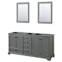 Wyndham Collection Deborah 71" Double Free Standing Wood Vanity Cabinet - Less Vanity Top Dark Gray / Matte Black Hardware