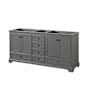 Wyndham Collection Deborah 71" Double Free Standing Wood Vanity Cabinet Only - Less Vanity Top Dark Gray / Matte Black Hardware