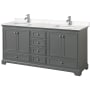 Dark Gray / Carrara Cultured Marble Top / Polished Chrome Hardware