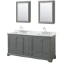 Dark Gray / White Carrara Marble Top / Polished Chrome Hardware