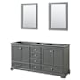 Wyndham Collection Deborah 71" Double Free Standing Wood Vanity Cabinet - Less Vanity Top Dark Gray / Polished Chrome Hardware
