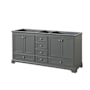 Wyndham Collection Deborah 71" Double Free Standing Wood Vanity Cabinet Only - Less Vanity Top Dark Gray / Polished Chrome Hardware