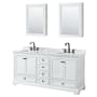 White / White Carrara Marble Top / Matte Black Hardware