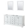 Wyndham Collection Deborah 71" Double Free Standing Wood Vanity Cabinet - Less Vanity Top White / Matte Black Hardware