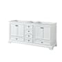 Wyndham Collection Deborah 71" Double Free Standing Wood Vanity Cabinet Only - Less Vanity Top White / Matte Black Hardware