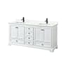 Wyndham Collection Deborah 72" Free Standing Double Basin Vanity Set with Cabinet and Quartz Vanity Top White / Giotto Quartz Top / Matte Black Hardware