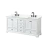 Wyndham Collection Deborah 72" Free Standing Double Basin Vanity Set with Cabinet and Quartz Vanity Top White / Giotto Quartz Top / Matte Black Hardware