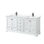 Wyndham Collection Deborah 72" Free Standing Double Basin Vanity Set with Cultured Marble Vanity Top White / White Cultured Marble Top / Matte Black Hardware