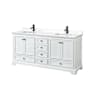 Wyndham Collection Deborah 72" Free Standing Double Basin Vanity Set with Cabinet and Quartz Vanity Top White / White Quartz Top / Matte Black Hardware