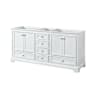 Wyndham Collection Deborah 71" Double Free Standing Wood Vanity Cabinet Only - Less Vanity Top White / Brushed Gold Hardware