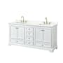 Wyndham Collection Deborah 72" Free Standing Double Basin Vanity Set with Cabinet and Quartz Vanity Top White / Giotto Quartz Top / Brushed Gold Hardware