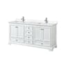 Wyndham Collection Deborah 72" Free Standing Double Basin Vanity Set with Cultured Marble Vanity Top White / Carrara Cultured Marble Top / Polished Chrome Hardware