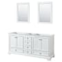 Wyndham Collection Deborah 71" Double Free Standing Wood Vanity Cabinet - Less Vanity Top White / Polished Chrome Hardware