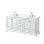 Wyndham Collection Deborah 72" Free Standing Double Basin Vanity Set with Cabinet and Quartz Vanity Top White / Giotto Quartz Top / Polished Chrome Hardware