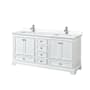 Wyndham Collection Deborah 72" Free Standing Double Basin Vanity Set with Cultured Marble Vanity Top White / White Cultured Marble Top / Polished Chrome Hardware
