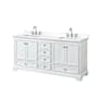Wyndham Collection Deborah 72" Free Standing Double Basin Vanity Set with Cabinet and Quartz Vanity Top White / White Quartz Top / Polished Chrome Hardware
