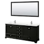Wyndham Collection Deborah 80" Free Standing Double Basin Vanity Set with Cultured Marble Vanity Top and Framed Mirror Dark Espresso / Carrara Cultured Marble Top / Polished Chrome Hardware