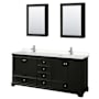 Wyndham Collection Deborah 80" Free Standing Double Basin Vanity Set with Cultured Marble Vanity Top and Framed Mirror Dark Espresso / Carrara Cultured Marble Top / Polished Chrome Hardware