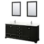Wyndham Collection Deborah 80" Free Standing Double Basin Vanity Set with Cabinet, Quartz Vanity Top, and Framed Mirror Dark Espresso / Giotto Quartz Top / Polished Chrome Hardware