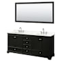 Wyndham Collection Deborah 80" Free Standing Double Basin Vanity Set with Cabinet, Quartz Vanity Top, and Framed Mirror Dark Espresso / Giotto Quartz Top / Polished Chrome Hardware