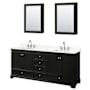 Wyndham Collection Deborah 80" Free Standing Double Basin Vanity Set with Cabinet, Quartz Vanity Top, and Medicine Cabinet Dark Espresso / Giotto Quartz Top / Polished Chrome Hardware