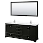 Wyndham Collection Deborah 80" Free Standing Double Basin Vanity Set with Cultured Marble Vanity Top and Framed Mirror Dark Espresso / White Cultured Marble Top / Polished Chrome Hardware