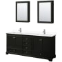 Wyndham Collection Deborah 80" Free Standing Double Basin Vanity Set with Cultured Marble Vanity Top and Framed Mirror Dark Espresso / White Cultured Marble Top / Polished Chrome Hardware