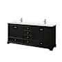 Wyndham Collection Deborah 80" Free Standing Double Basin Vanity Set with Cultured Marble Vanity Top Dark Espresso / White Cultured Marble Top / Polished Chrome Hardware