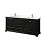 Wyndham Collection Deborah 80" Free Standing Double Basin Vanity Set with Cabinet and Quartz Vanity Top Dark Espresso / White Quartz Top / Polished Chrome Hardware