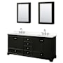 Wyndham Collection Deborah 80" Free Standing Double Basin Vanity Set with Cabinet, Quartz Vanity Top, and Medicine Cabinet Dark Espresso / White Quartz Top / Polished Chrome Hardware