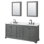 Dark Gray / White Carrara Marble Top / Matte Black Hardware