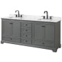 Dark Gray / White Carrara Marble Top / Matte Black Hardware