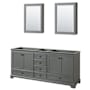 Wyndham Collection Deborah 79" Double Free Standing Wood Vanity Cabinet - Less Vanity Top Dark Gray / Matte Black Hardware