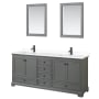 Dark Gray / White Cultured Marble Top / Matte Black Hardware