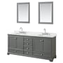 Dark Gray / White Carrara Marble Top / Polished Chrome Hardware