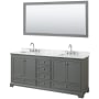 Dark Gray / White Carrara Marble Top / Polished Chrome Hardware