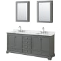 Dark Gray / White Carrara Marble Top / Polished Chrome Hardware