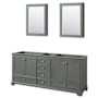 Wyndham Collection Deborah 79" Double Free Standing Wood Vanity Cabinet - Less Vanity Top Dark Gray / Polished Chrome Hardware