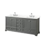 Dark Gray / White Quartz Top / Polished Chrome Hardware