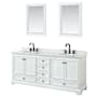 White / White Carrara Marble Top / Matte Black Hardware
