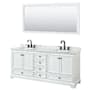 White / White Carrara Marble Top / Matte Black Hardware