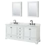 White / White Carrara Marble Top / Matte Black Hardware