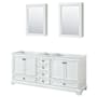 Wyndham Collection Deborah 79" Double Free Standing Wood Vanity Cabinet - Less Vanity Top White / Matte Black Hardware