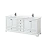White / White Cultured Marble Top / Matte Black Hardware
