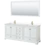 White / Carrara Cultured Marble Top / Brushed Gold Hardware