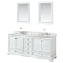 White / White Carrara Marble Top / Brushed Gold Hardware