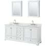 White / White Carrara Marble Top / Brushed Gold Hardware