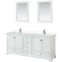 White / Carrara Cultured Marble Top / Polished Chrome Hardware