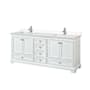 Wyndham Collection Deborah 80" Free Standing Double Basin Vanity Set with Cultured Marble Vanity Top White / Carrara Cultured Marble Top / Polished Chrome Hardware